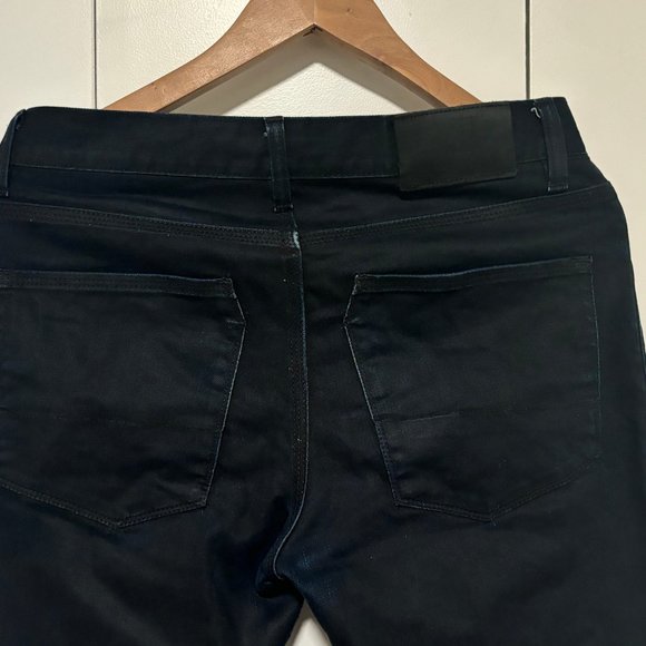 Raleigh Denim Slim Fit Raw Denim Button Fly Black Jeans Indigo Undertones 30 - Picture 5 of 10